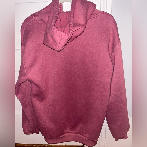SHEIN dusty pink kangaroo pocket thermal lined drawstring hoodie size SMALL - Picture 3 of 3